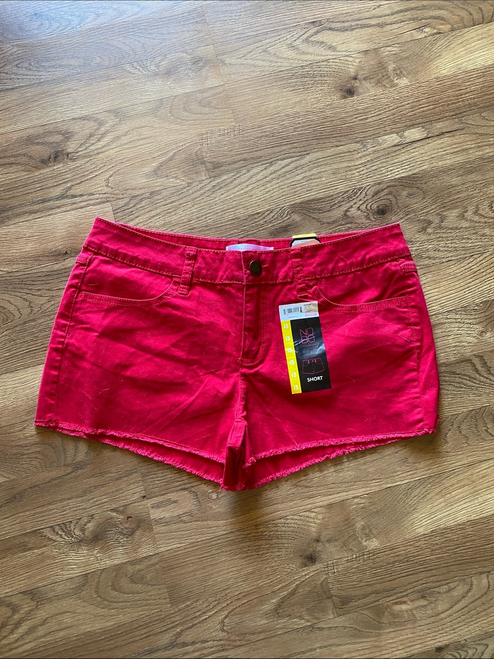 No Boundaries Red Denim Short Shorts